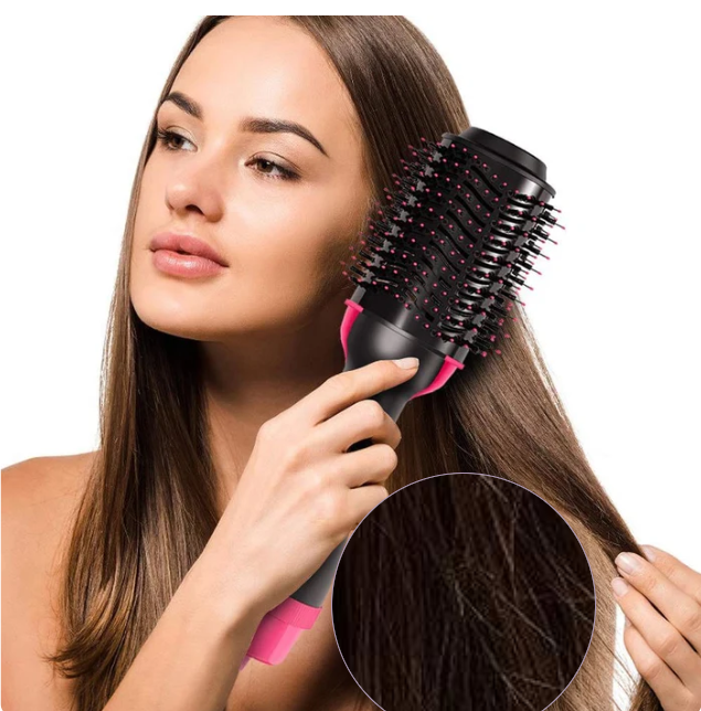 Escova Secadora de cabelo Modeladora Profissional 3 em 1- seca escovando,alisa e modela
